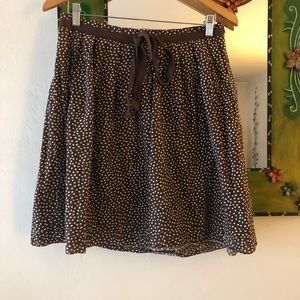 DONATED Brown Gap Skirt with Polka Dots